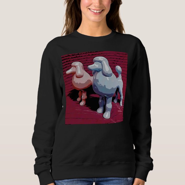 Blue And Pink Poodles 3d Sweatshirt (Front)
