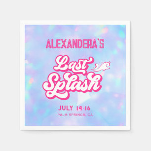 Blue and Pink Pool Party Bachelorette Napkin