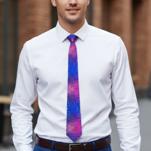 Blue and Pink sequin  Neck Tie