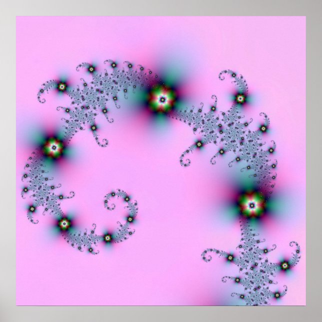 Blue and Pink Spiral Poster (Front)