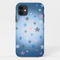 Blue and pink stars pattern iphone 4 case
