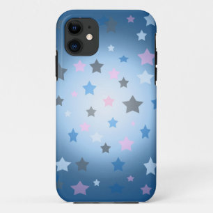 Blue and pink stars pattern iphone 4 case