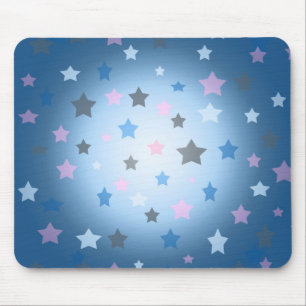 Blue and pink stars pattern mousepad