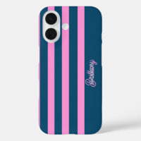 Blue and Pink Stripes Pattern Personalised