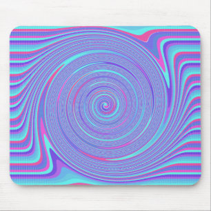 Blue and Pink Swirl Mousepad
