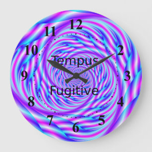 Blue and Pink Swirl Tempus Fugitive Clock