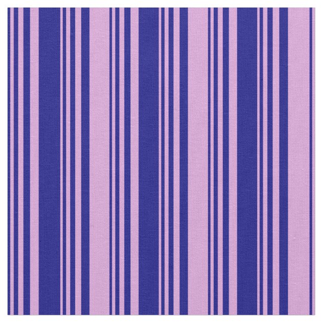 Blue and Plum Striped Pattern Fabric (Close Up)
