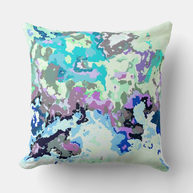 Blue and Purple Abstract Cushion (Front)