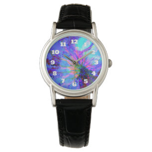 Blue and Purple Abstract Design Watch