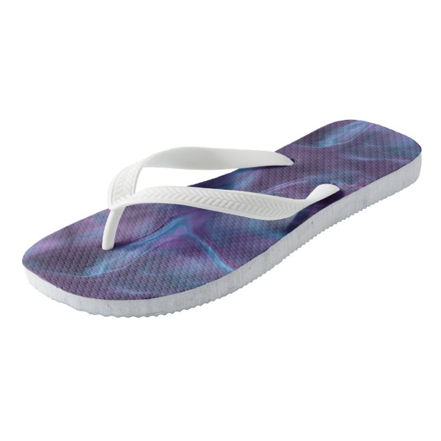 Blue and Purple Abstract Jandals (Angled)