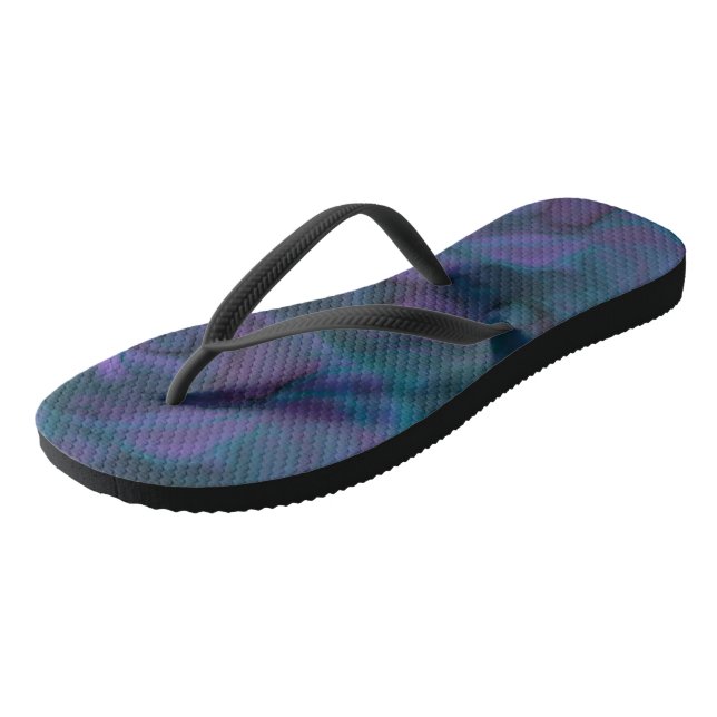 Blue and Purple Abstract Jandals (Angled)