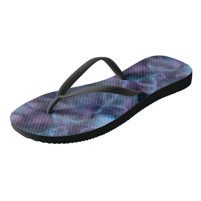 Blue and Purple Abstract Jandals (Angled)