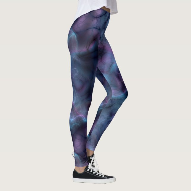 Blue and Purple Abstract Leggings (Right)