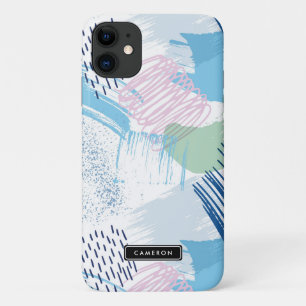 Blue and Purple Abstract Pattern Monogram Case-Mate iPhone Case