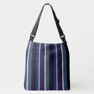 Blue and Purple Abstract Stripes Crossbody Bag