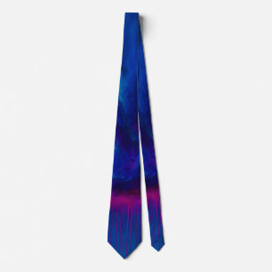 Blue and Purple Abstract Tie