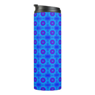 Blue and purple african print pattern thermal tumbler
