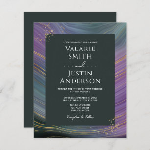 Blue and Purple Agate Stone Budget Wedding 