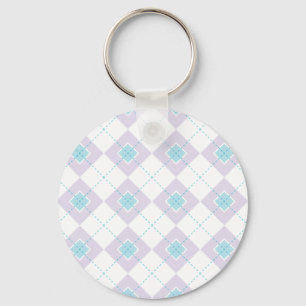 Blue and Purple Argyle Key Ring