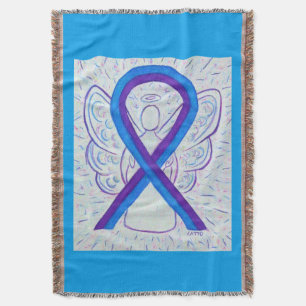 Blue and Purple Awareness Ribbon Angel Blankets