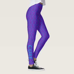 Blue and Purple Awareness Ribbon Custom Leggings