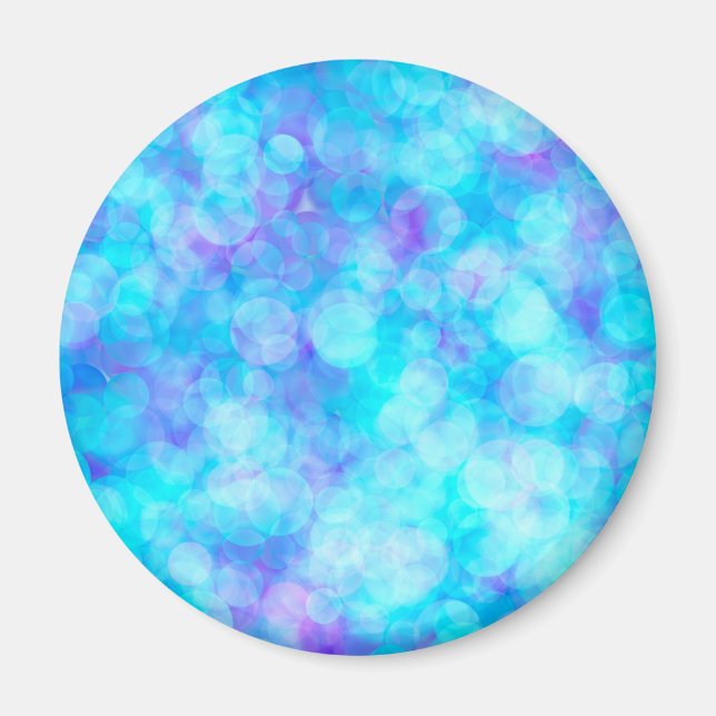 Blue and Purple Bokeh Bubbles   Magnet (Front)