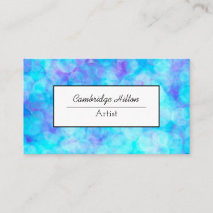 Blue and Purple Bubbles Abstract Fluid Art Business Card