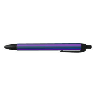 Blue and purple candy stripes black ink pen