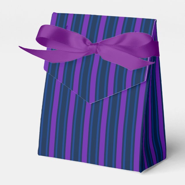 Blue and purple candy stripes favour box (Front Side)