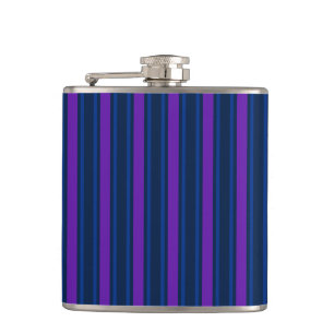 Blue and purple candy stripes hip flask