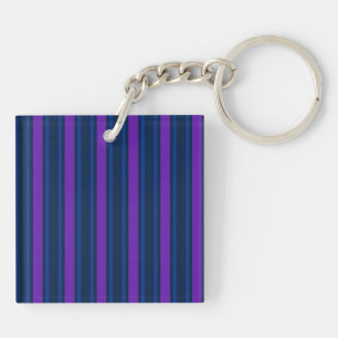 Blue and purple candy stripes key ring