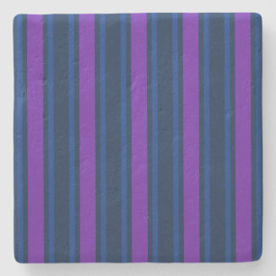 Blue and purple candy stripes stone coaster