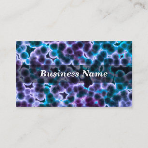 Blue and Purple Cells on Black Background Business Card