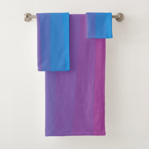 Blue and purple colours gradient stripes Towel