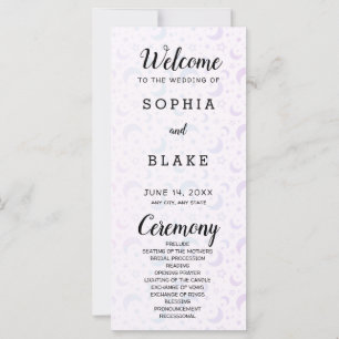 Blue and Purple Crescent Moons Wedding Program