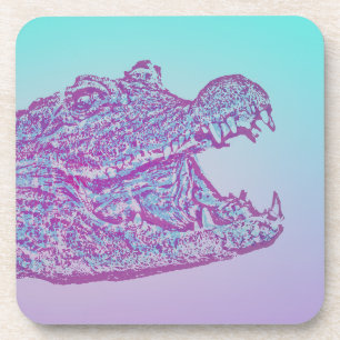 Blue and Purple Crocodile Print Coaster