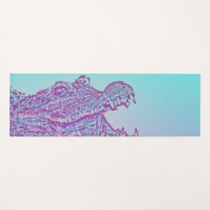 Blue and Purple Crocodile Print Yoga Mat