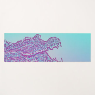 Blue and Purple Crocodile Print Yoga Mat