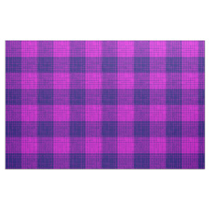 Blue and Purple Crosshatch Chequered Design  Fabric
