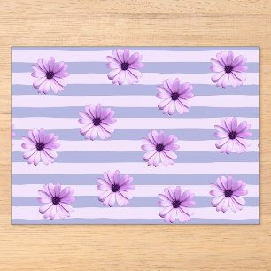 Blue and Purple Daisy Pattern Acrylic Invitations
