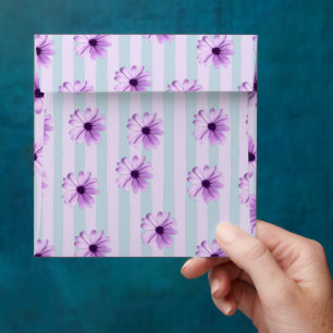Blue and Purple Daisy Pattern Envelope