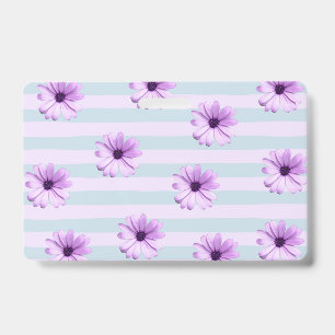 Blue and Purple Daisy Pattern ID Badge