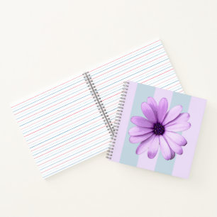 Blue and Purple Daisy Pattern Notebook