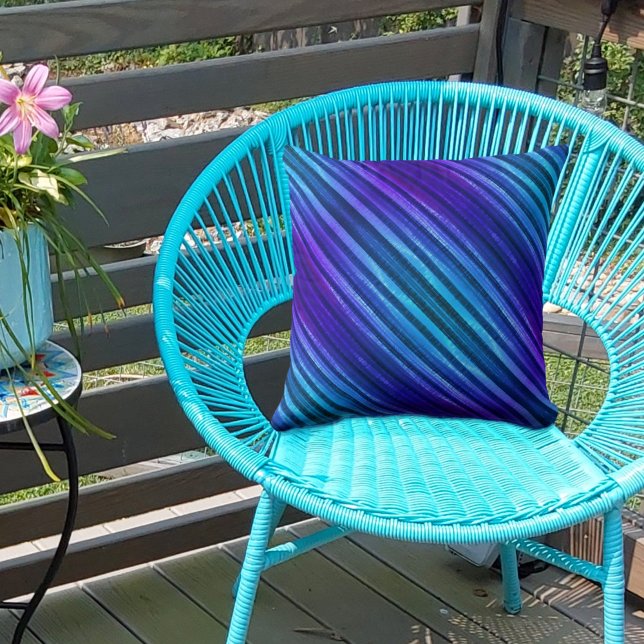 Blue and Purple Diagonal Striped Cushion (Creator Uploaded)