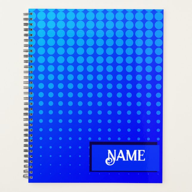 blue and purple Dotted striped pattern Planner (Front)