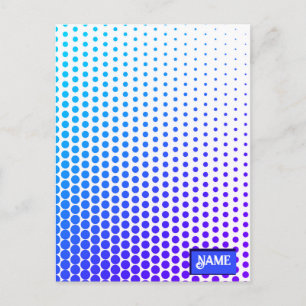 blue and purple Dotted striped pattern Postcard