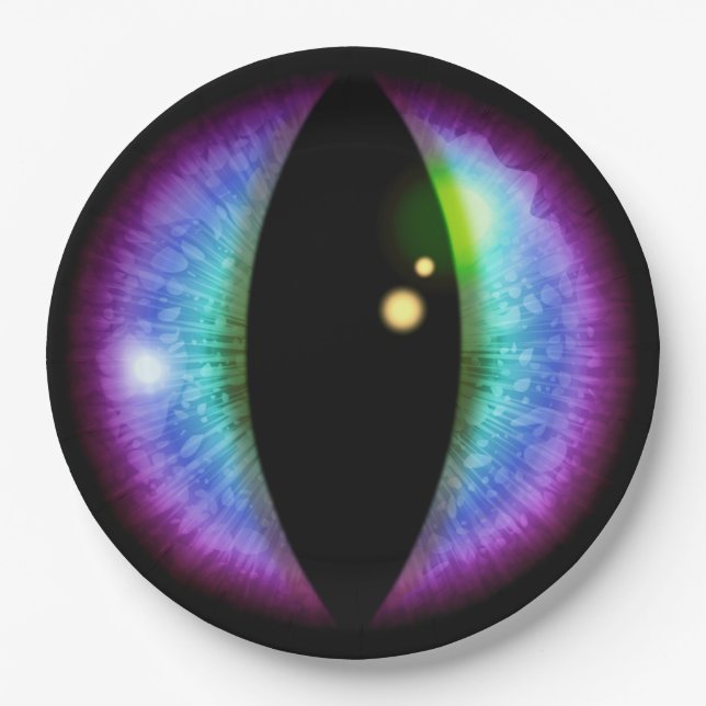 Blue and Purple Dragons Eye Paper Plate (Front)