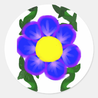 blue and purple flower sticker