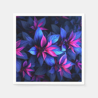 Blue and Purple Flowers Napkin