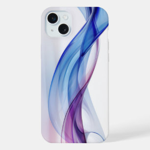 Blue and purple flowing forms iPhone 15 plus case